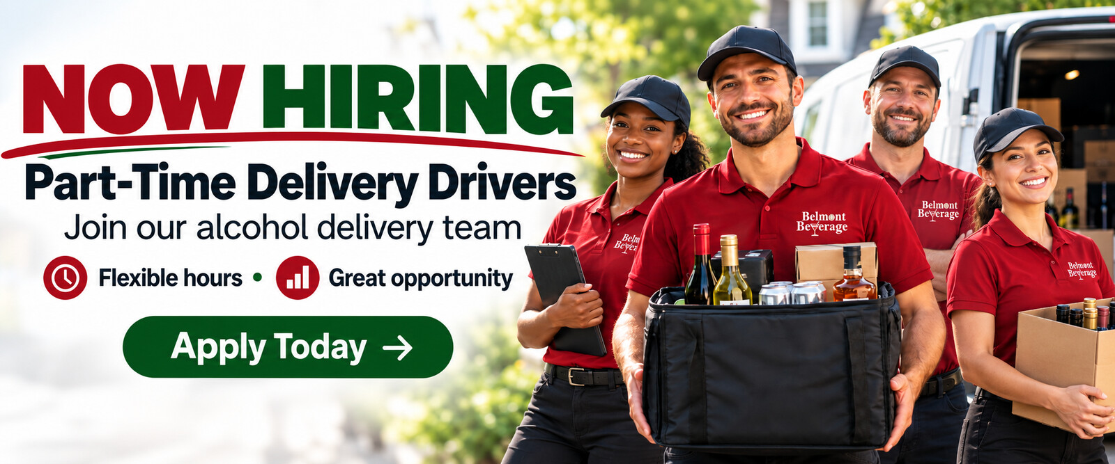 Now Hiring Part-Time Alcohol Delivery Drivers