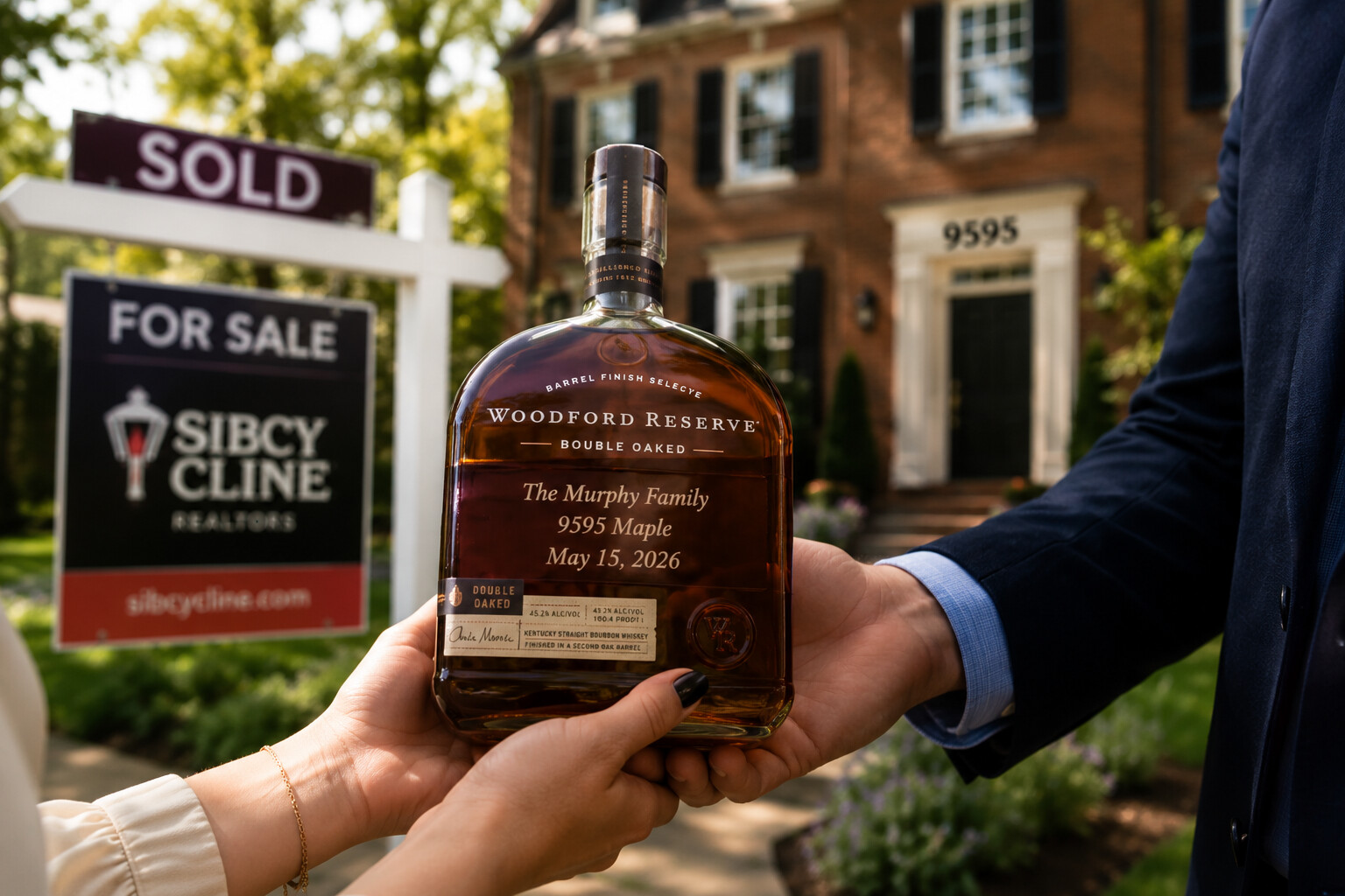 Engraved bottle displayed as a keepsake