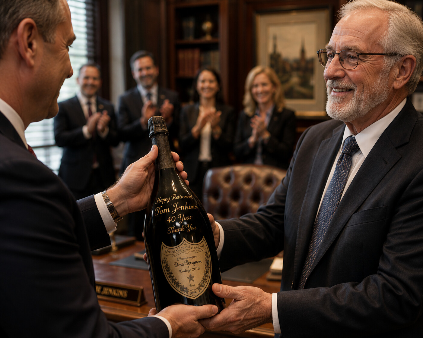 Engraved bottle for employee recognition