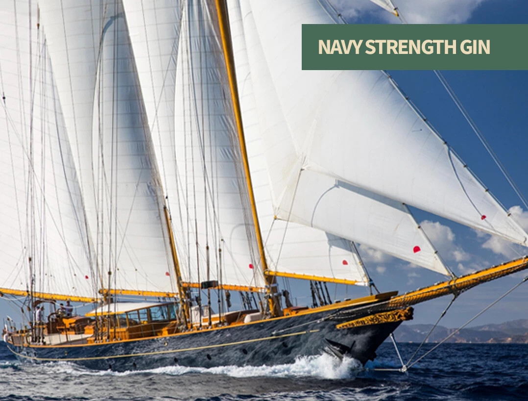 Navy Strength gin bottled at higher proof for amplified botanicals, bold flavor, and exceptional cocktail structure.
