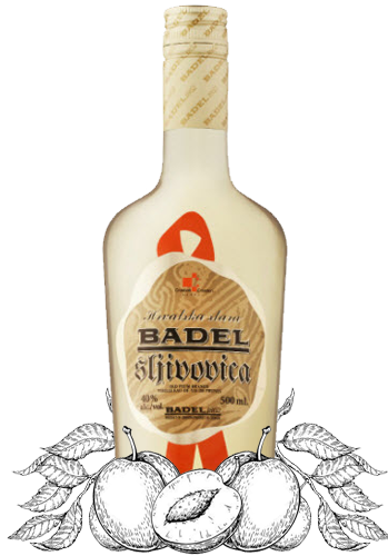 Badel Slivovitz plum brandy bottle