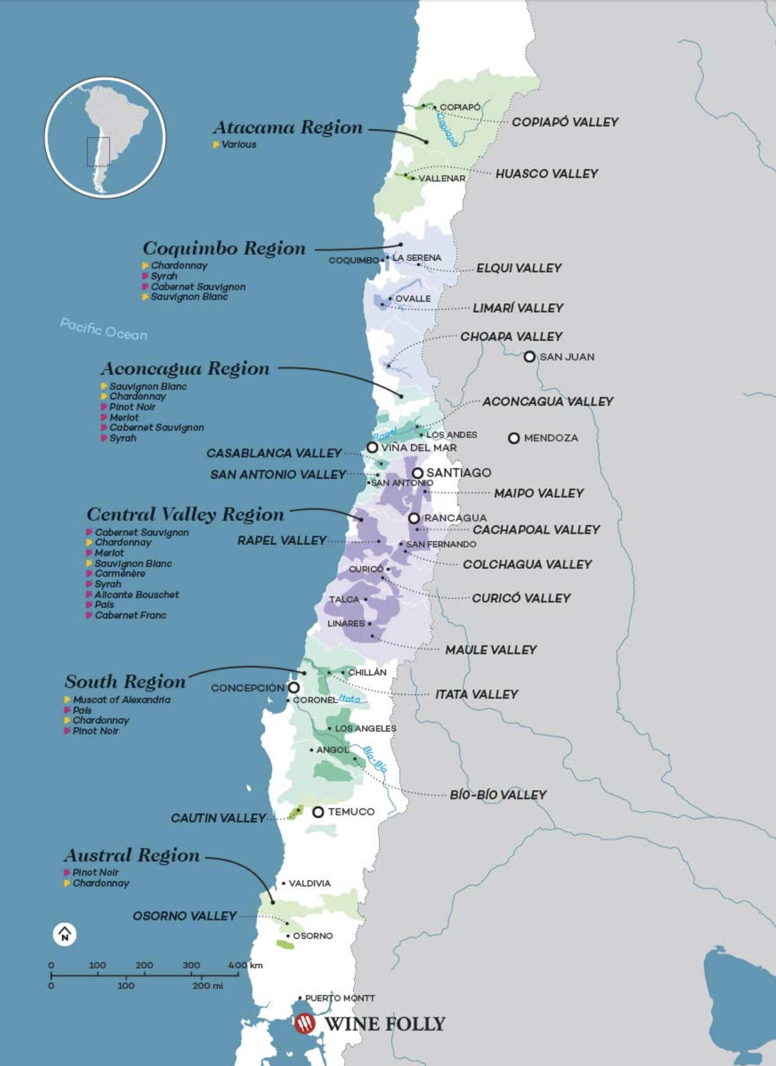 Chile's Geography makes it a natural for Viticulture