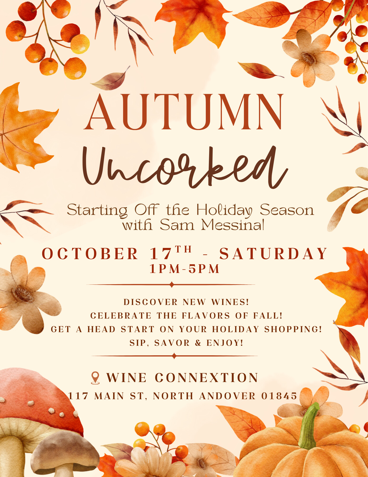 🍂🍷 AUTUMN UNCORKED WITH SAM MESSINA🍷🍂
