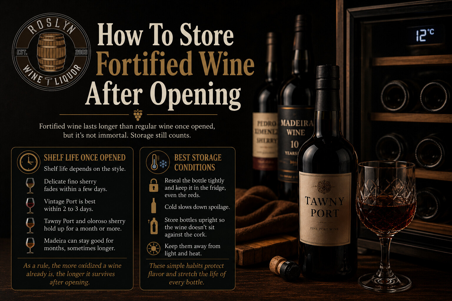 How to store fortified wine after opening
