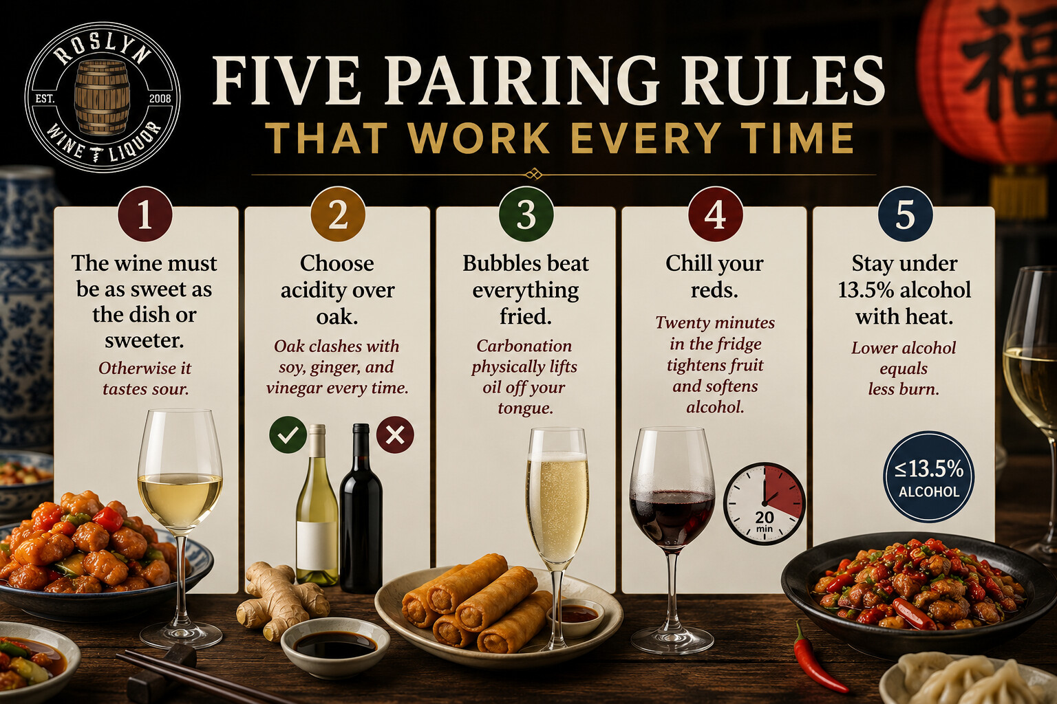 The five golden rules for pairing wine with Chinese food