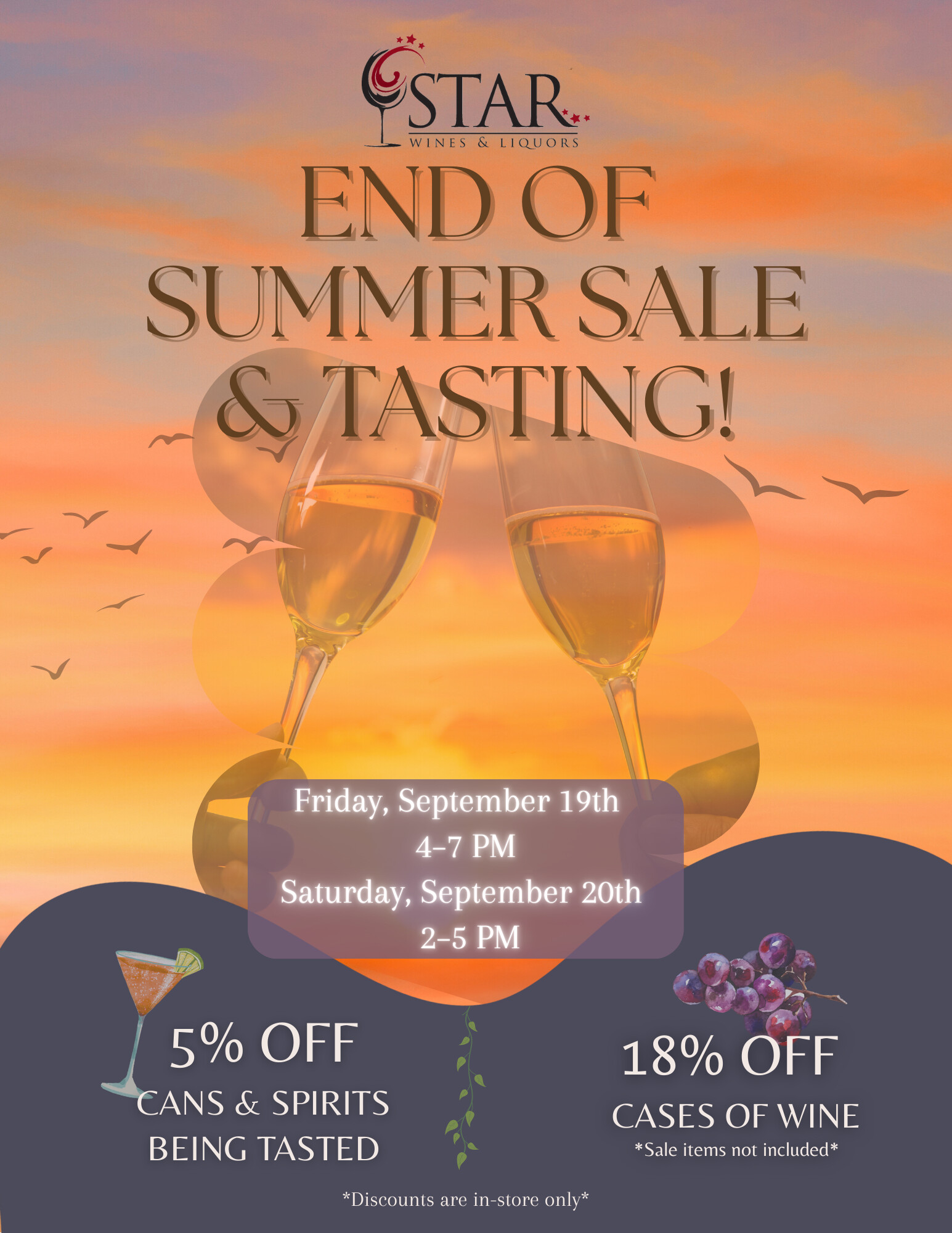 End of Summer Sale & Tasting