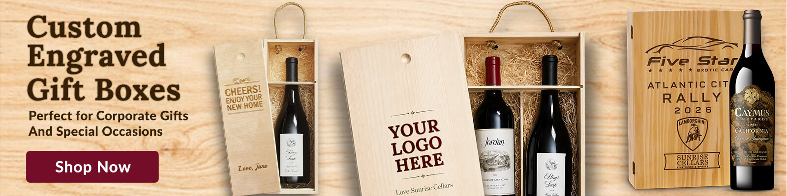 Custom engraved wine boxes