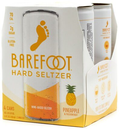 Barefoot Hard Seltzer Pineapple & Passionfruit 4 Pack