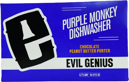 Evil Genius Purple Monkey Dishwasher Porter 12oz Cans