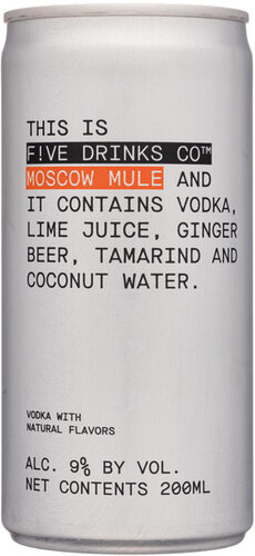 Five Drinks Co. Moscow Mule Cocktail Can