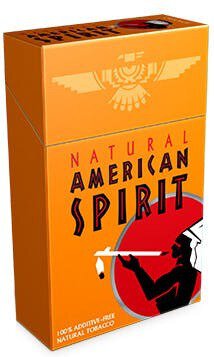 orange cigarette pack American Spirit Orange Box