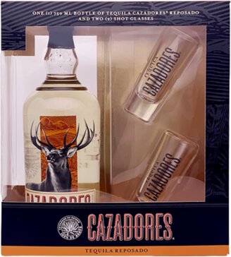 Cazadores Reposado Tequila W 2 Shot Glasses