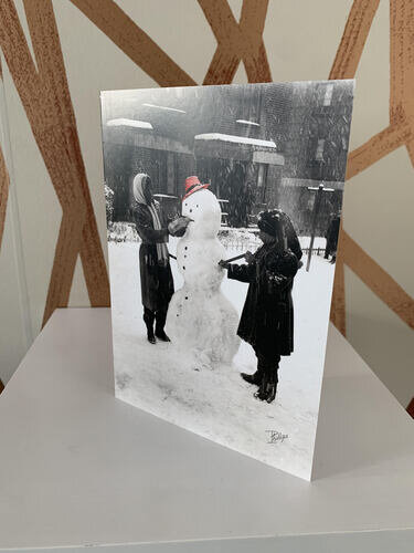 Uncorked And Cultured Holiday Greeting Card Snowman