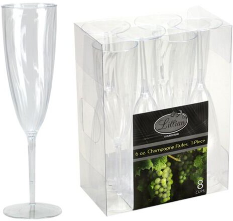 Lillian Plastic Champagne Flutes 8 Count