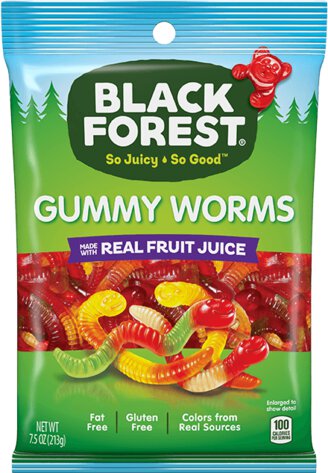 Black Forest Gummy Worms Real Fruit Juice