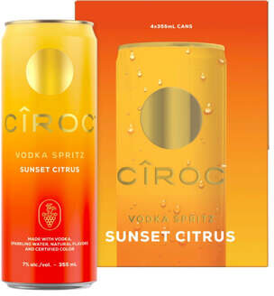 Ciroc Vodka Spritz Sunset Citrus 4pk