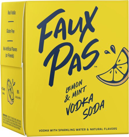 Faux Pas Lemon & Mint Vodka Soda Cocktail