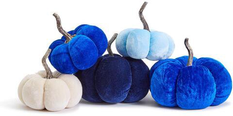 Large Blue Hues Single Velvet Pumpkin