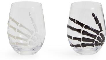 Skeleton Hand Stemless Wine Glass A Colors