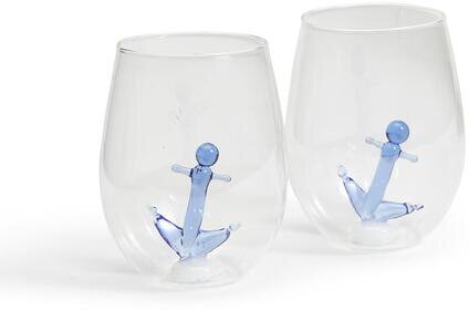 Anchors Away Stemless Wine Glass