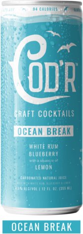 Cod'r Craft Cocktails Ocean Break Rum Blue