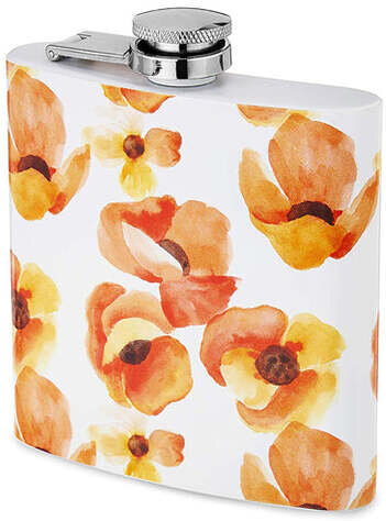 True Brands Flower Poppy Flask