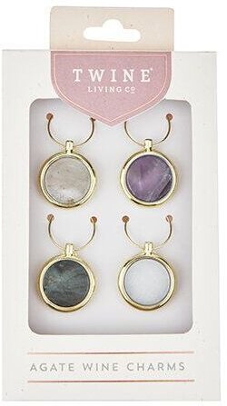 Twine Living Agate Wine Charm Set