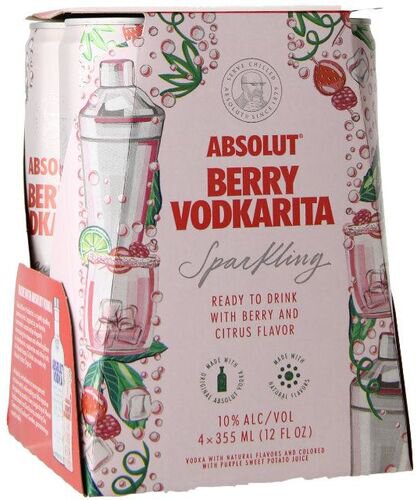 Absolut Berry Vodkarita RTD Cocktail Cans