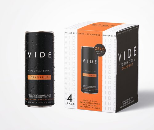 Vide Canned Cocktail Grapefruit Tequila 4 Cans Per Pack