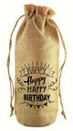 Gift Bag Happy Happy Jute Wine Bag
