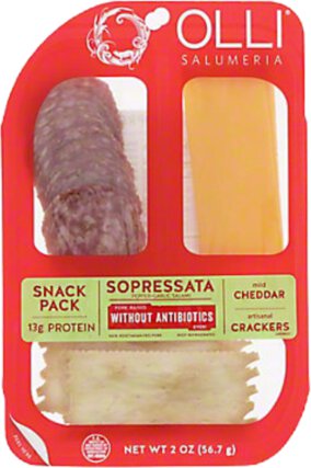 Mild Cheddar Artisanal Crackers Sopressata Pepper Garlic Salami Snack Pack Mild Cheddar Arti