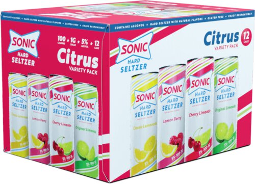 Sonic Seltzer Variety Pack Citrus 2/12/12oz Can