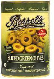 Borrelli Olives Green Sliced