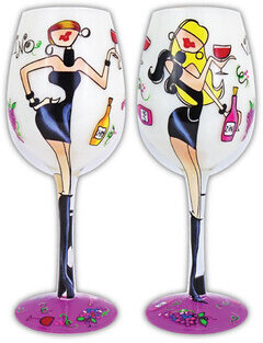 Bottoms Up Wine Diva Glass