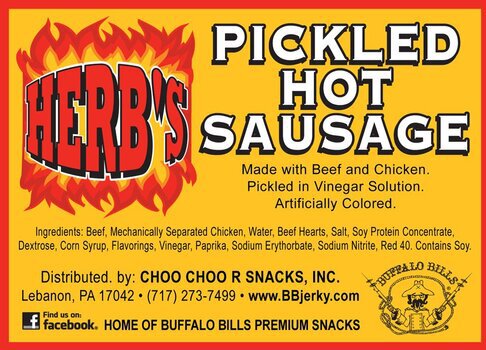 Herb's Mom Pickled Red Hot Sausage