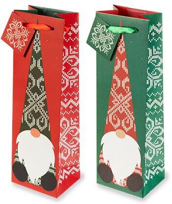 Holiday Gnomes Single Bottle Wine Bag by Cakewalk 1 Count