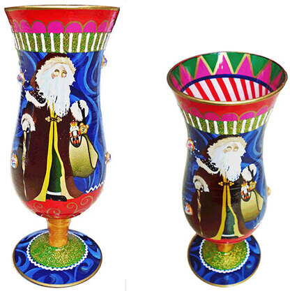 Santa Hurricane Glass