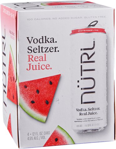 Nutrl Vodka Seltzer Real Juice Watermelon