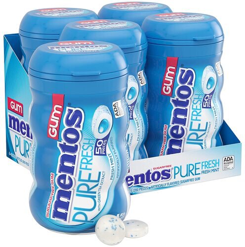 Mentos Pure Fresh Sugar-Free Chewing Gum Fresh Mint 50ct