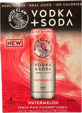 White Claw Vodka+Soda Wild Watermelon 4-Pack