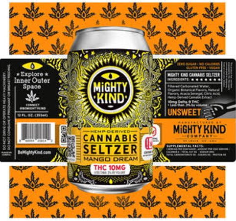 Mighty Kind Mango Dream Cannabis Seltzer