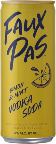 Faux Pas Lemon & Mint Vodka Soda