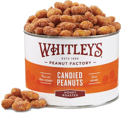 Whitley's Honey Roasted Candied Peanuts 12oz Can