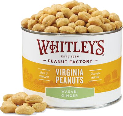 Whitley's Wasabi Ginger Virginia Peanuts 12oz Can