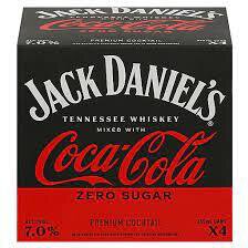 Jack Daniel's And Coca Cola Zero Sugar RTD Cocktail Cans