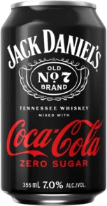 Jack Daniel's Tennessee Whiskey Mixed With Coca Cola Zero Sugar