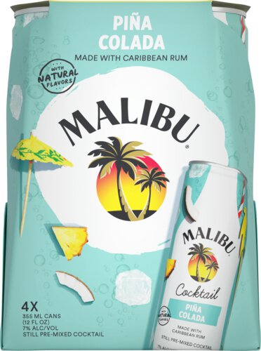 Malibu Pina Colada 4pk Cans