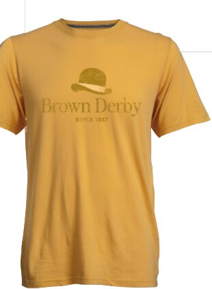 Brown Derby Logo Go To Tee Faded Gold X Large