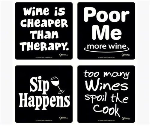 Coasters Wine Is Cheaper Than Therapy Coasters