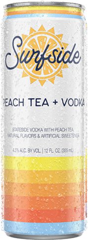 Surfside Peach Iced Tea Vodka Soda RTD Cocktail Cans